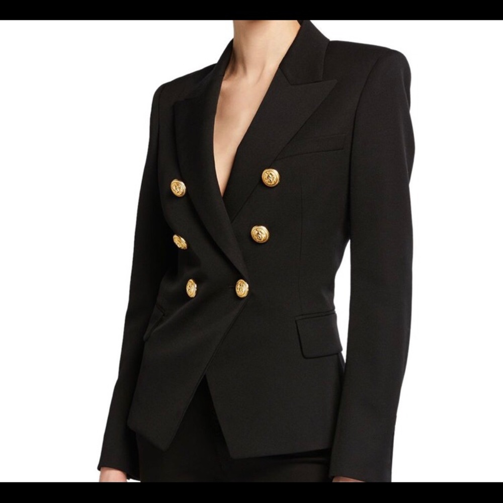 Classic Double Breasted Gold Button Blazer Medium